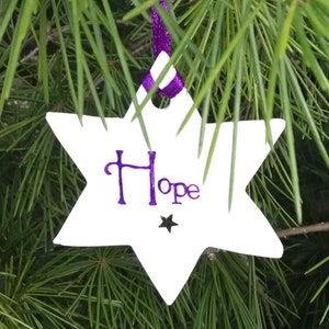 Hand made Hope star Christmas decoration