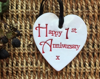 Handmade wedding anniversary clay decoration. Ideal for Valentine’s Day/anniversaries & weddings etc