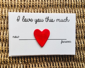 9) I love you this much. Handmade card for Valentine’s Day/anniversaries & weddings etc