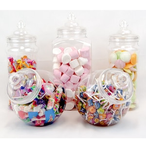 Candy Buffet 5 Jumbo Sized Plastic Sweet Jars Do it yourself kit for Wedding Pick & Mix Sweet Table