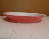 Vintage Pyrex Flamingo Pink 9 quot Pie Pan Plate Glass 909 Ovenware Baking Dish