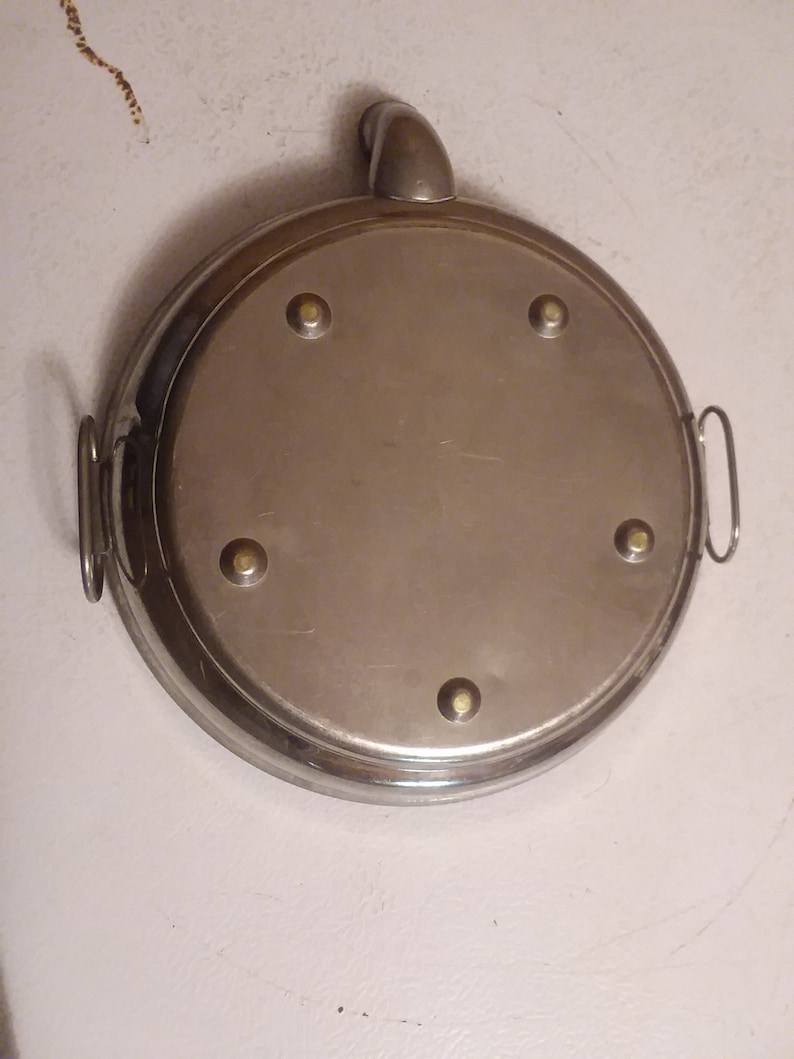 Vintage Hot Water Plate Porcelain Metal Warming Dish Chafing Etsy