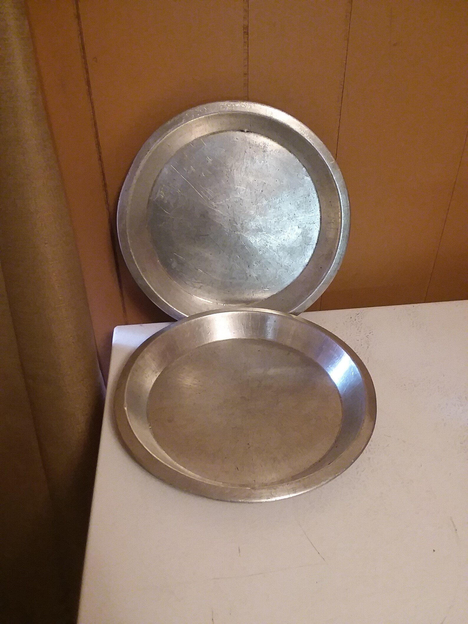 Vintage Mirro Shallow Pie Pans Aluminum Set of 2 9x3/4 Pan Etsy