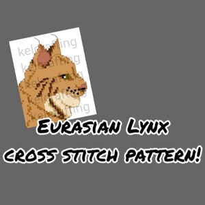 Eurasian Lynx Cross Stitch Pattern - PATTERN ONLY - Digital PDF