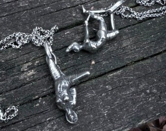 Shibari Silver Bondage Pendants, Rope Tie Art Couples Jewelry