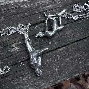 Shibari Silver Bondage Pendants, Rope Tie Art Couples Jewelry