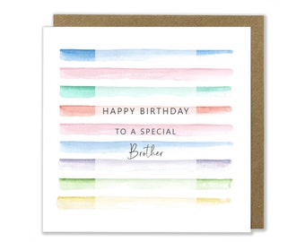 Male Stripe Birthday Card, Happy Birthday Card
