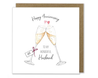 Personalised Anniversary Card, Anniversary Congratulations Greeting Card