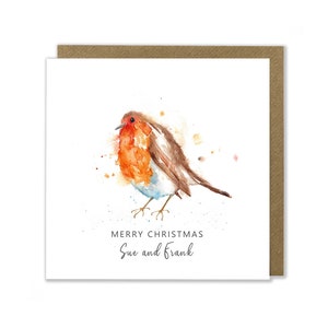 Carte de Noël personnalisée Robin, carte de joyeux Noël, carte de joyeux Noël