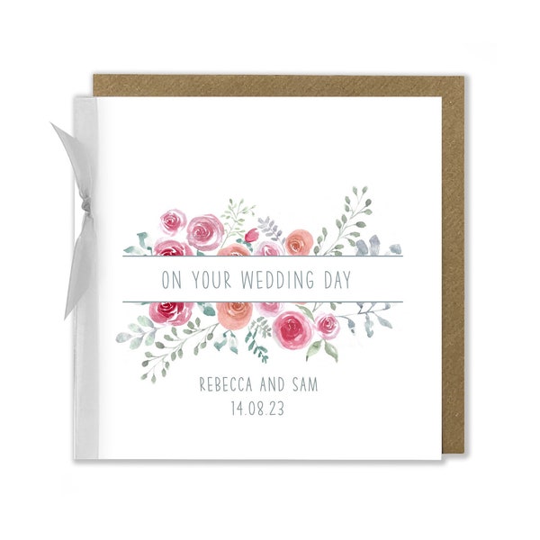 Personalised Wedding Card, Congratulations Card, Marriage Card, On Your Wedding Day Card
