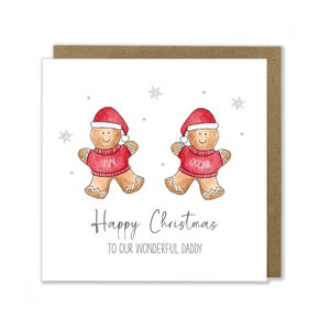 Personalised Gingerbread Christmas Card, From the Kid&#39;s Christmas Card, Happy Christmas Card