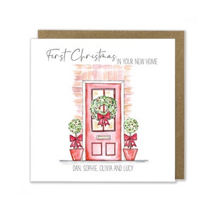 Carte personnalisée Premier Noël dans votre nouvelle maison, nouvelle maison heureuse, carte joyeux Noël, carte de voeux nouvelle maison à Noël