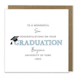 Carte de remise des diplômes personnalisée, Carte de mortier, Carte de félicitations, Université, Réussite, Réussite des examens Carte de voeux