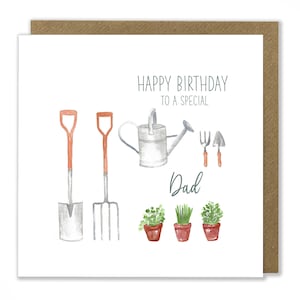 Carte d'anniversaire de jardinage, carte de joyeux anniversaire, carte de jardinier