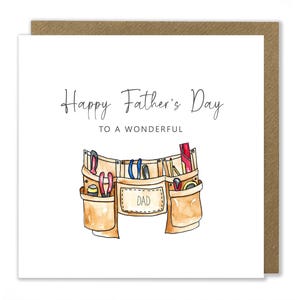 Carte ceinture porte-outils fête des pères, joyeuse fête des pères, passe-temps, bricolage, joyeuse fête des pères, carte de fête des pères