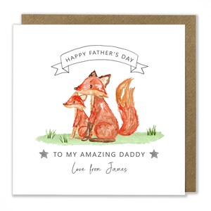 Carte personnalisée de fête des pères de renard, cartes de papa, papa incroyable, carte de papa incroyable, carte de fête des pères, fête des pères heureuse, carte de voeux