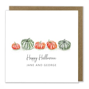 Carte de voeux citrouille d'Halloween personnalisée, carte Happy Halloween, carte de voeux automne