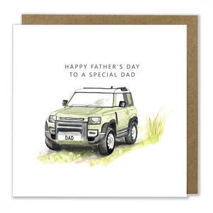 Carte personnalisée de fête des pères, Land Rover Defender, carte de fête des pères heureuse, papa, grand-père, grand-père, carte de fête des pères, bonne fête des pères