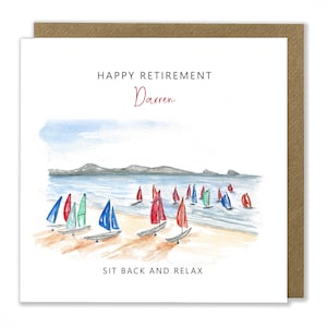 Personalised Retirement Sailing Card, Happy Retirement, Congratulations Card, Sit Back and Enjoy, Greeting Card