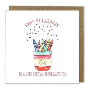 Carte d'anniversaire personnalisée pour enfant, carte d'anniversaire pour tout-petit, carte aux crayons de couleur