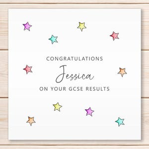 Personalised Well Done Card, Stars, Congratulations Card, Exam Results Card, SAT, GCSEs, A-Levels Greeting Card, Proud, Congrats