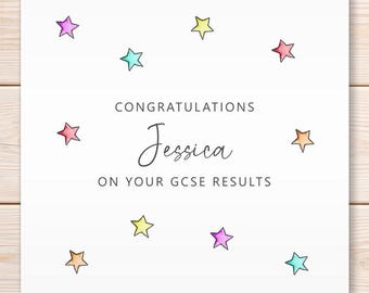Personalised Well Done Card, Stars, Congratulations Card, Exam Results Card, SAT, GCSEs, A-Levels Greeting Card, Proud, Congrats