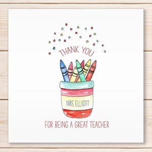 Personalised Teacher Thank You Card, Preschool, Nursery, Key Worker Thank You Card, Great Teacher, Teacher Appreciation Card