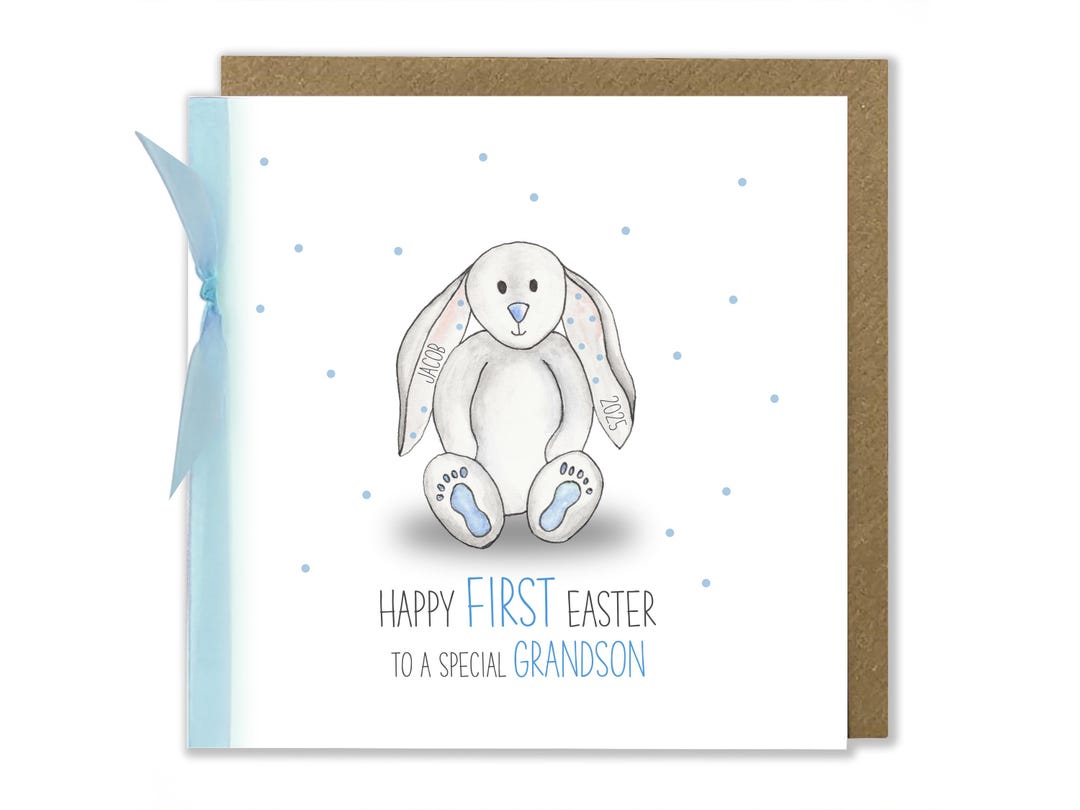 Personalised Baby Boy First Easter Card, Baby's First Easter Card ...