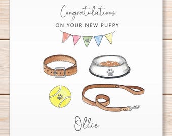 Personalised New Puppy Card, New Puppy, Welcome, Greeting Card
