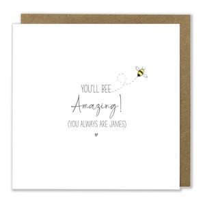 Carte incroyable personnalisée, carte Vous êtes incroyable, vous serez incroyable, abeille