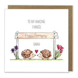 Carte d'anniversaire personnalisée hérisson, carte de joyeux anniversaire