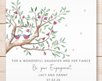 Personalised Engagement Card, Congratulations On Your Engagement, Daughter, Son, Granddaughter, Grandson, Niece, Nephew, Greeting Card