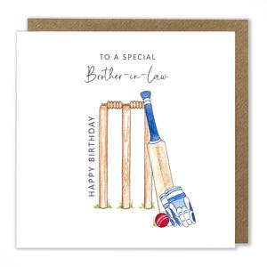 Carte d'anniversaire de cricket, carte de joyeux anniversaire, fils, gendre, petit-fils, fille, soeur, carte de passe-temps