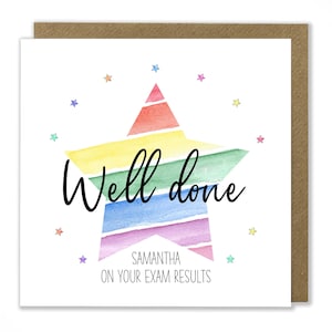 Personalised Exam Results Card, Well Done Card, Congratulations Card, SAT, GCSEs, Exams, A-Levels Greeting Card