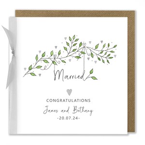 Carte de mariage personnalisée, Carte de félicitations pour votre mariage, Vient de se marier, Se marier, Carte de mariage, Le jour du mariage
