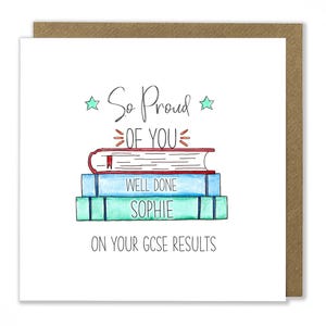 Carte personnalisée de résultats d'examen, félicitations pour vos résultats d'examen, carte Bravo, SAT, GCSE, A-Levels, carte de voeux pour les résultats d'examen