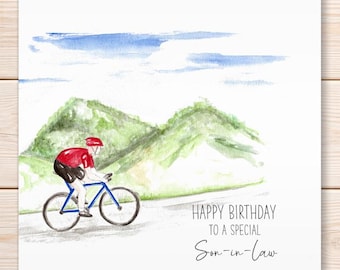 Male Cycling Birthday Card, Bike Card, Bicycle Card, Happy Birthday Card