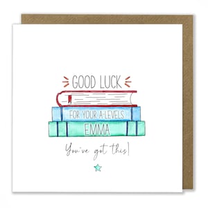 Carte de chance personnalisée, pour vos examens, SAT, GCSE, A-Levels, carte de voeux d'examen