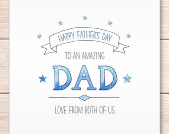 Personalised Father's Day Card, Dad, From Both of Us, From All of Us, Greeting