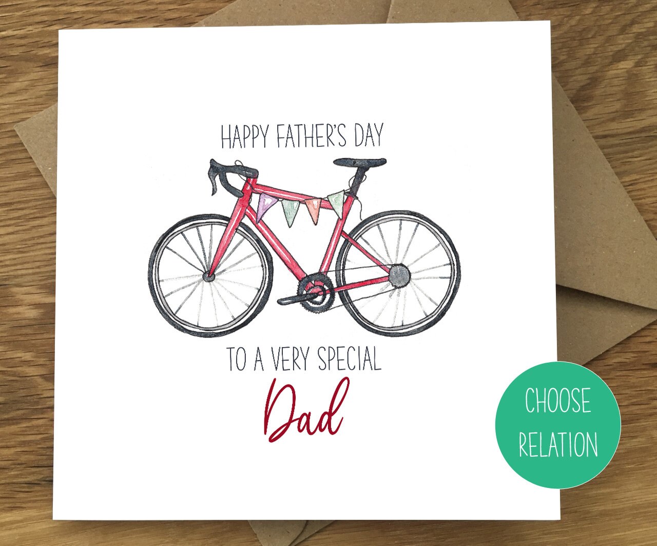 Father's Day Bicycle Card/Bike/Dad/Father/Grandad/Choose Relation…