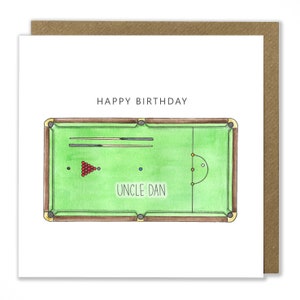 Personalised Snooker Birthday Card, Happy Birthday Card, Snooker Player ...