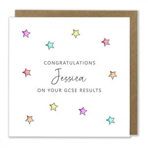Carte personnalisée Bravo, étoiles, carte de félicitations, carte de résultats d'examen, SAT, GCSE, carte de voeux A-Levels, fier, félicitations