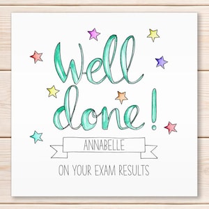 Personalised Well Done Card, Congratulations Card, Exam Results Card, SAT, GCSEs, A-Levels Greeting Card