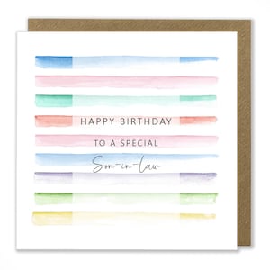 Carte d'anniversaire à rayures masculines, carte de joyeux anniversaire