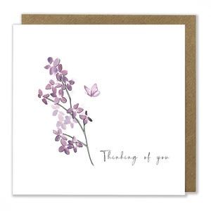 Carte Pensée florale à vous, carte de sympathie, carte de deuil