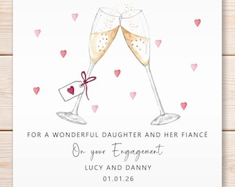 Personalised Engagement Card, Congratulations On Your Engagement, Daughter, Son, Granddaughter, Grandson, Niece, Nephew, Greeting Card