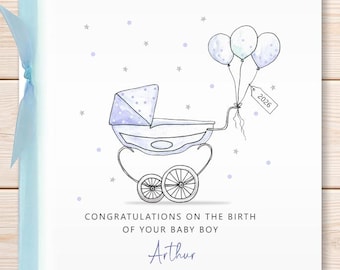 Tarjeta personalizada para bebé niño, tarjeta de felicitación, tarjeta para recién nacido, tarjeta para nuevos padres