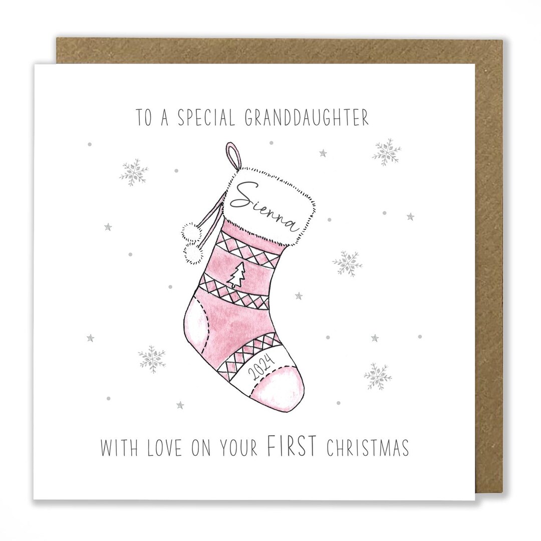 Personalised Baby Girl First Christmas Card, 1st Christmas Card - Etsy