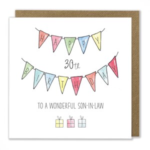 Carte de guirlande personnalisée, carte d'anniversaire pour homme, carte de joyeux anniversaire