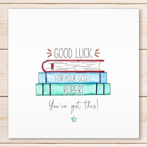 Personalised Good Luck Card, For Your Exams, SATs, GCSEs, A-Levels, Exam Greeting Card